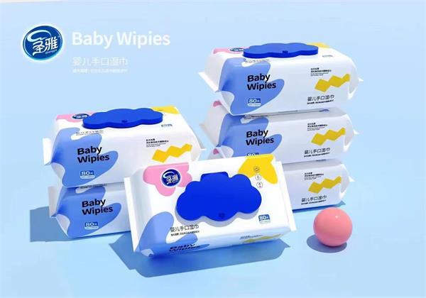 圣雅80片云朵嬰兒手口濕巾蓋裝